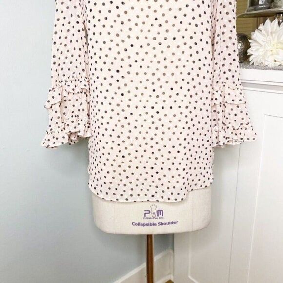 Max Studios Bell Sleeve Top Blush Pink Black Small - Picture 5 of 10